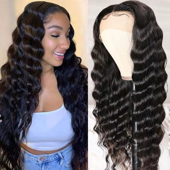 24” Loose Deep Wave 13×4 Frontal Wig – Glueless Pre-Cut Pre-Bleached