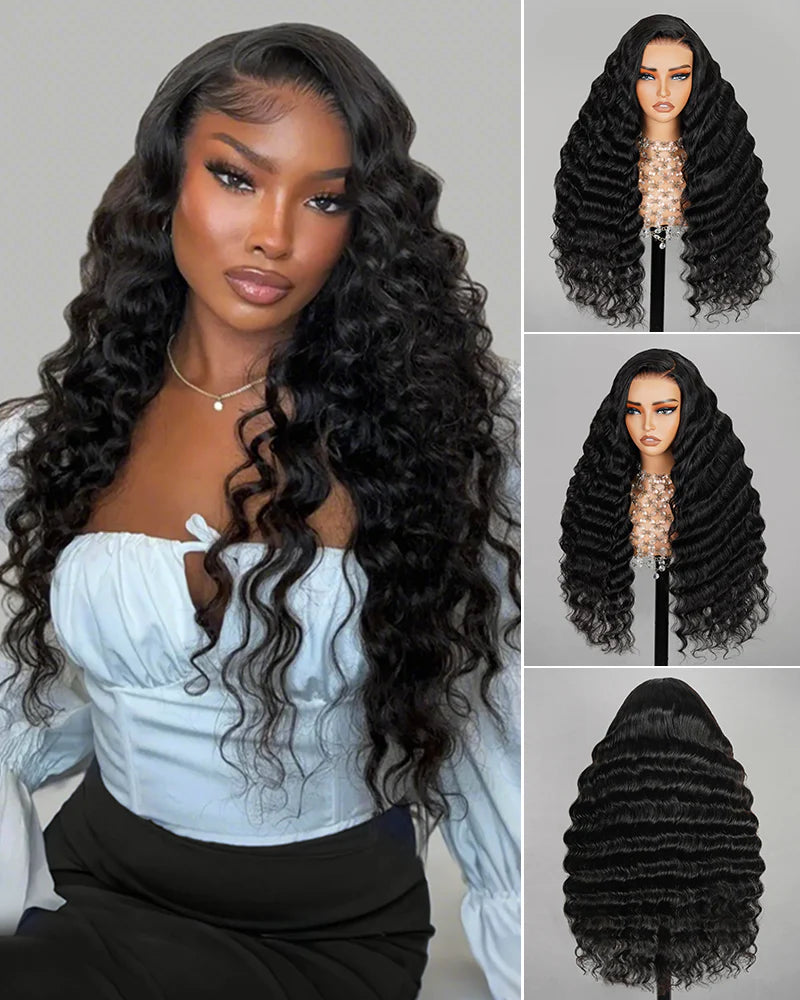 20” Loose Deep Wave 13×4 Frontal Wig – Glueless Pre-Cut  Pre-Bleached