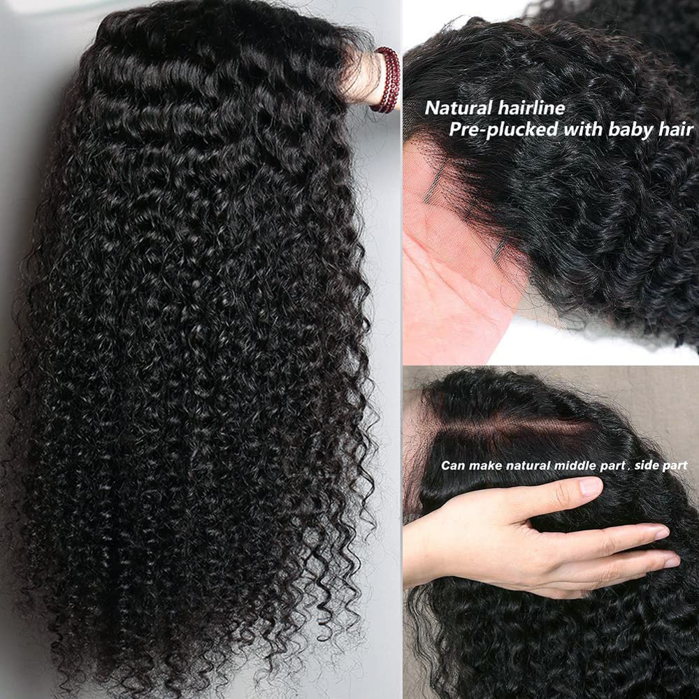 16” Jerry Curly 13×4 Frontal Wig – Glueless Pre-Cut Pre-Bleached