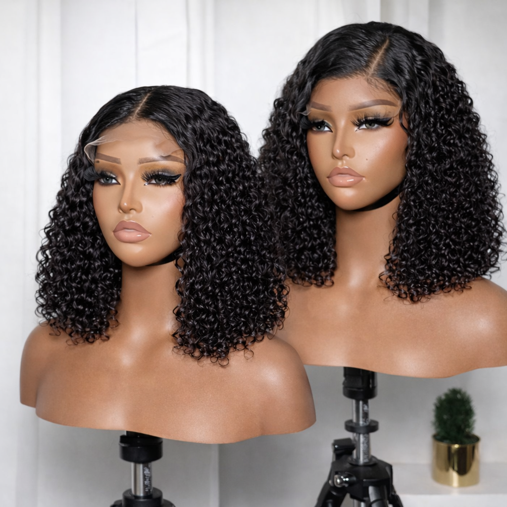 16” Jerry Curly 13×4 Frontal Wig – Glueless Pre-Cut Pre-Bleached