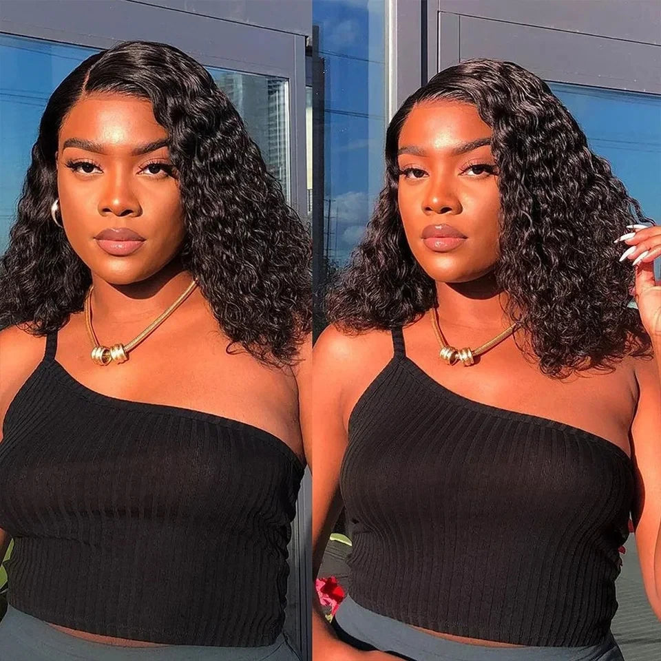 16” Water Wave 13×4 Frontal Wig – Glueless  Pre-Cut Pre-Bleached