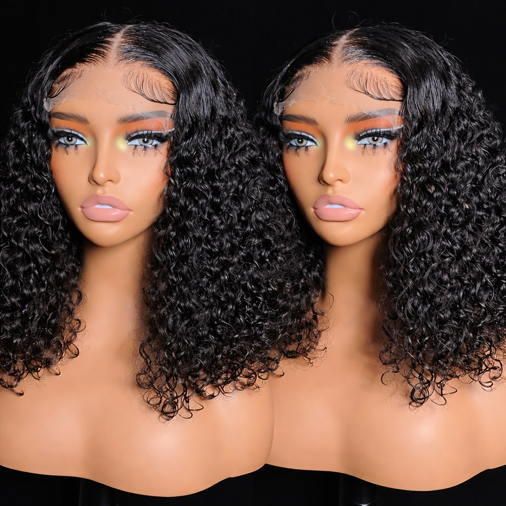 16” Water Wave 13×4 Frontal Wig – Glueless  Pre-Cut Pre-Bleached